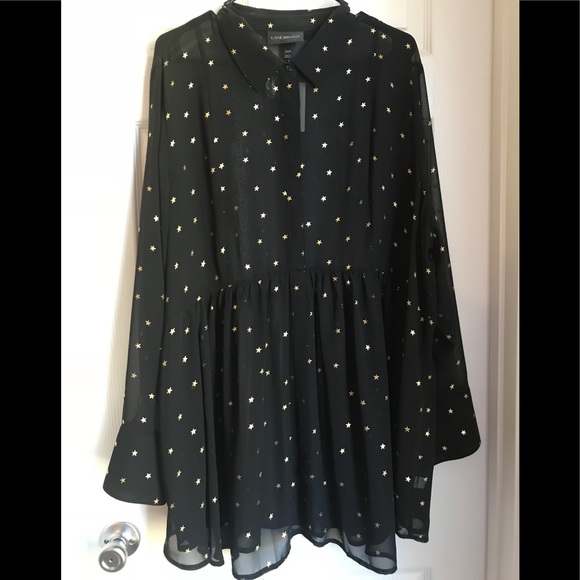 Lane Bryant Tops - Sheer Baby Doll Blouse with stars